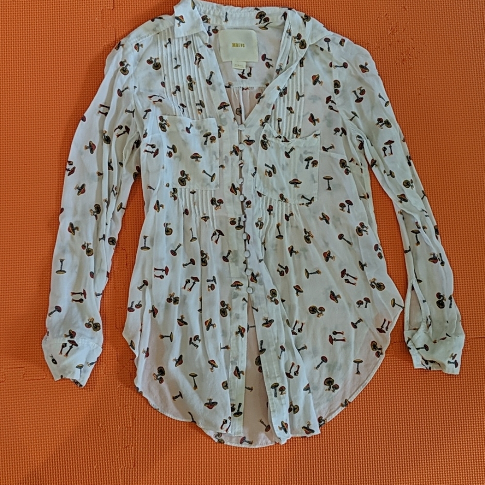 Maeve Ivory Blouse with Floral Design